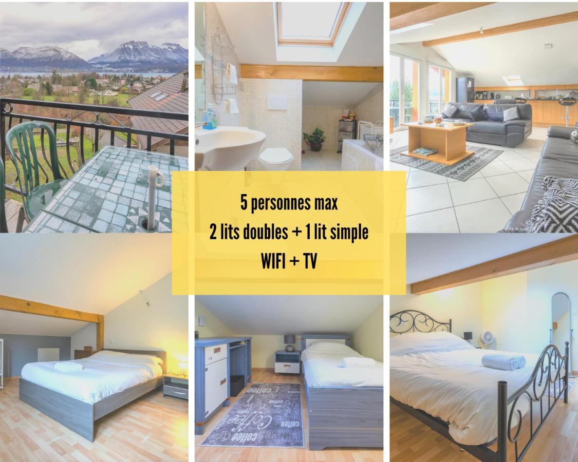 Cabana & Panorama Lac Annecy -Parking & Terrasse Sévrier Dış mekan fotoğraf